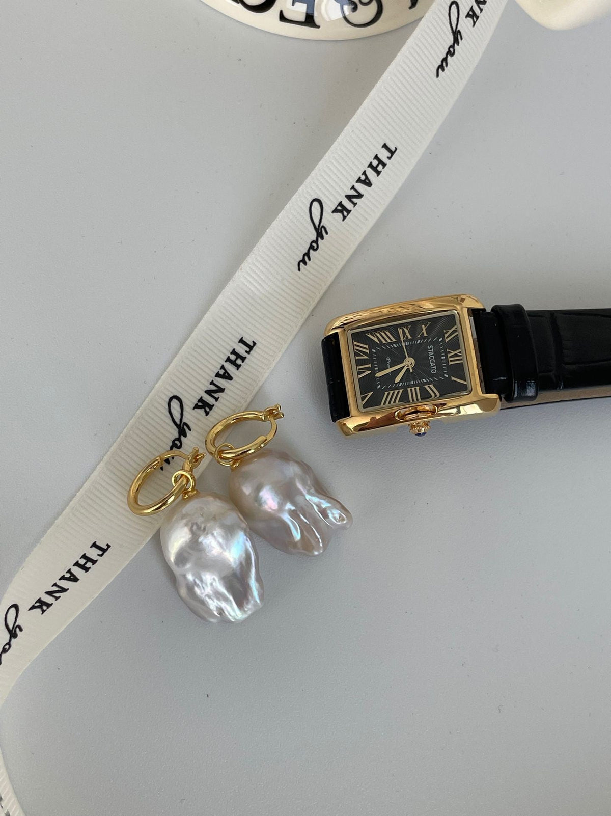 Baroque Drop Pearl Hoops