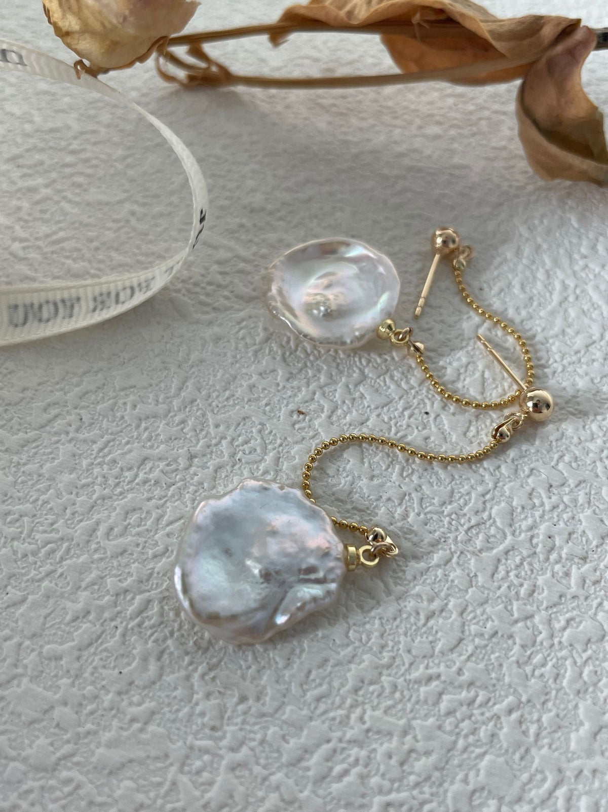 Boucles d'oreilles pendantes Perle Pétale