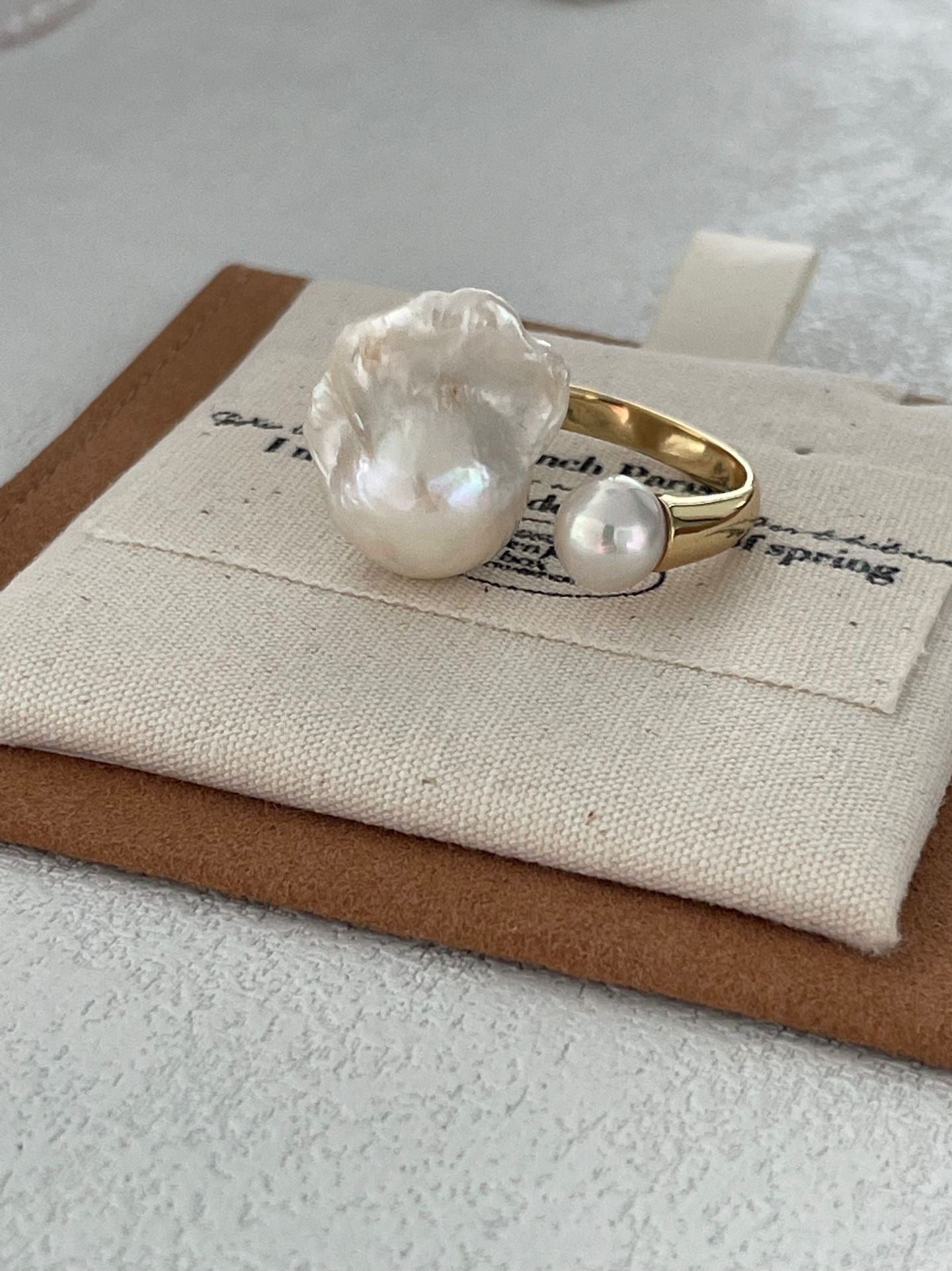 Open Baroque Pearl Ring